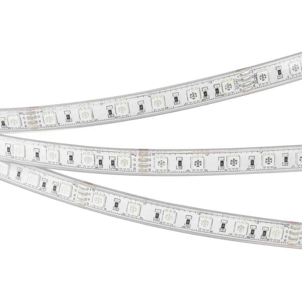 Светодиодная влагозащищенная лента Arlight 14,4W/m 60LED/m 5060SMD разноцветный 5M 029515