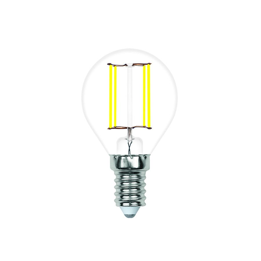 Лампа светодиодная филаментная Volpe E14 6W 3000K прозрачная LED-G45-6W/3000K/E14/CL/SLF UL-00008316