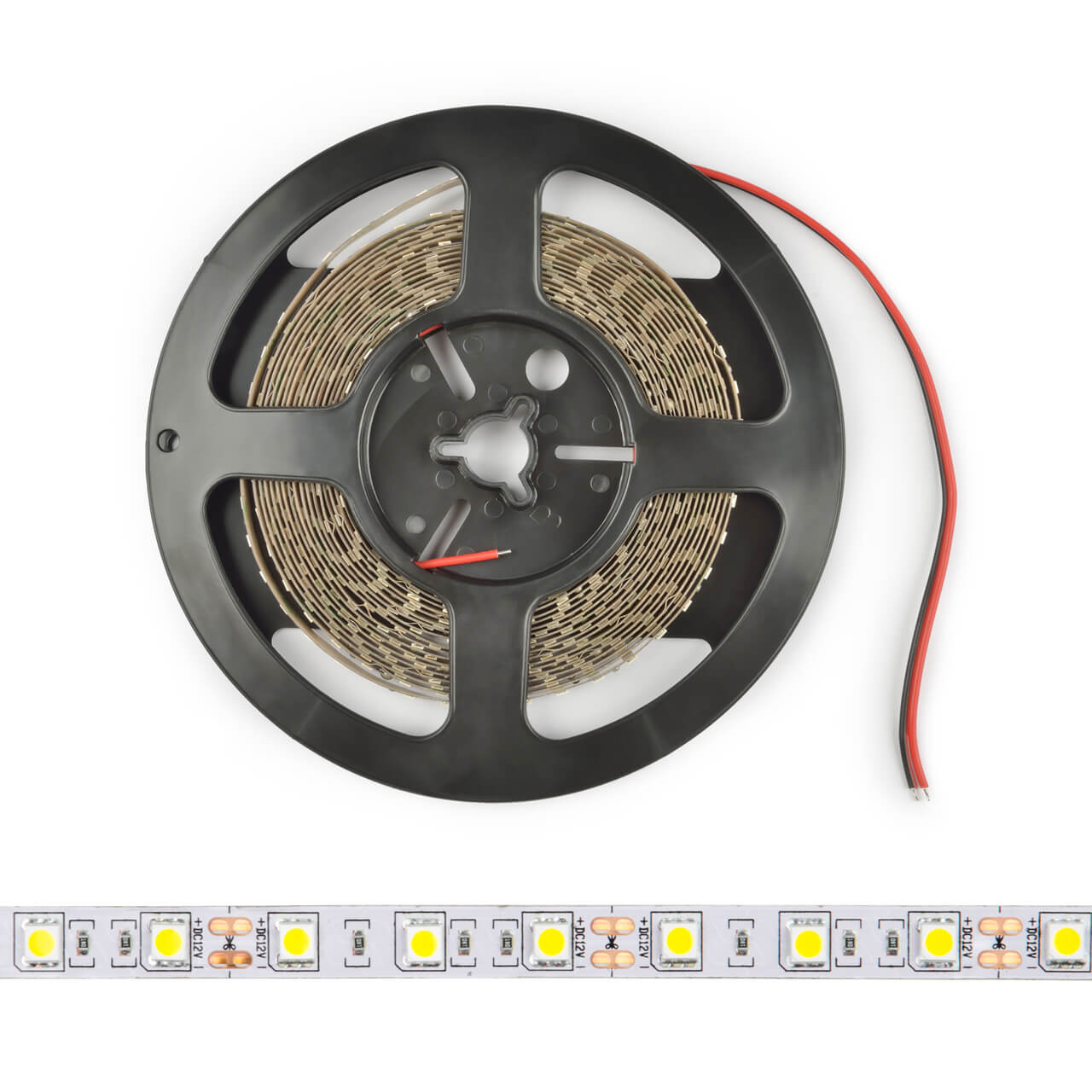 Светодиодная лента Uniel 7,2W/m 30LED/m 5050SMD холодный белый 5M ULS-M22-5050-30LED/m-10mm-IP20-DC12V-7,2W/m-5M-6500K PROFI UL-00004368